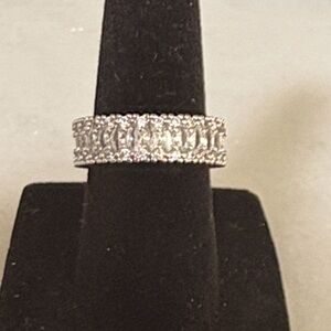 ✨ New Eternity Ring White Gold Plated Faux Diamond 5.5